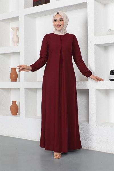 CAVENE - A Pile Model Elbise BORDO
