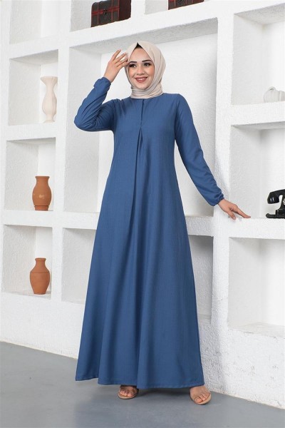 CAVENE - A Pile Model Elbise İNDİGO