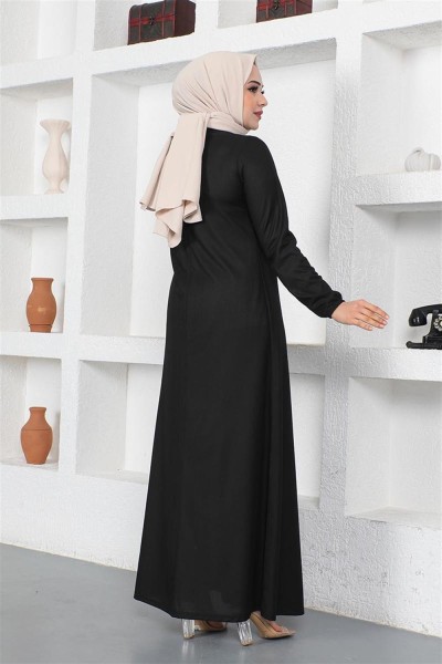 A Pile Model Elbise SİYAH - Thumbnail