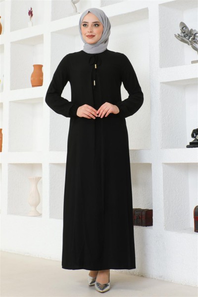 SGS - A Pile Viskon Elbise SİYAH