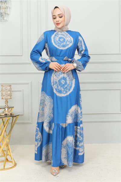 SGS - Aerobin Desenli Elbise İNDİGO