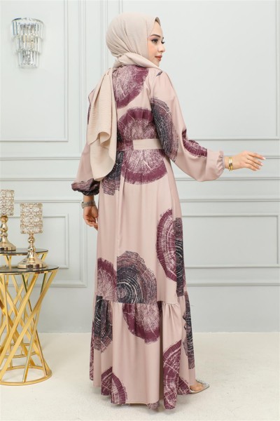 Aerobin Desenli Elbise MÜRDÜM - Thumbnail