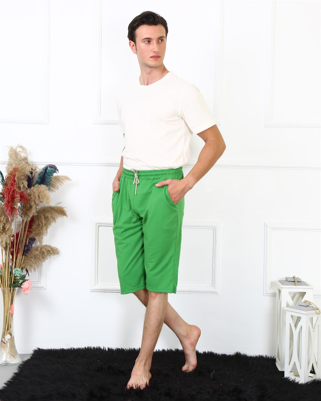 Moda Çizgi Erkek Lakost Fıstık Yeşili Kapri 27481 Fıstık Yeşili