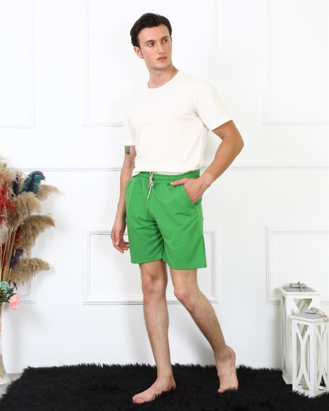 Moda Çizgi Erkek Lakost Fıstık Yeşili Şort 27487 - Thumbnail