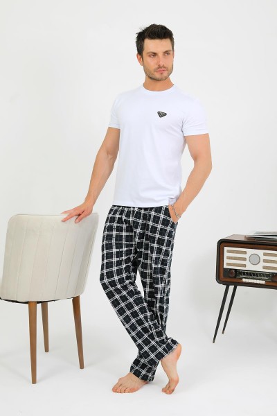Akbeniz - Akbeniz Erkek Pamuk Tek Alt Pijama Lacivert 27562