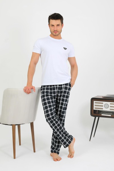 Akbeniz Erkek Pamuk Tek Alt Pijama Lacivert 27562 - Thumbnail