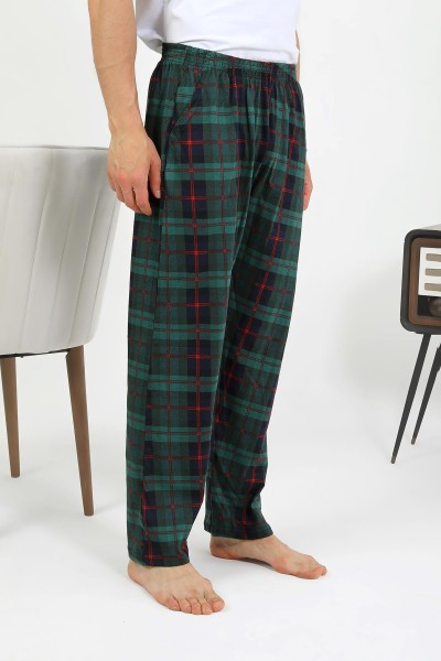 Akbeniz Erkek Pamuk Tek Alt Pijama Yeşil 27562 - Thumbnail