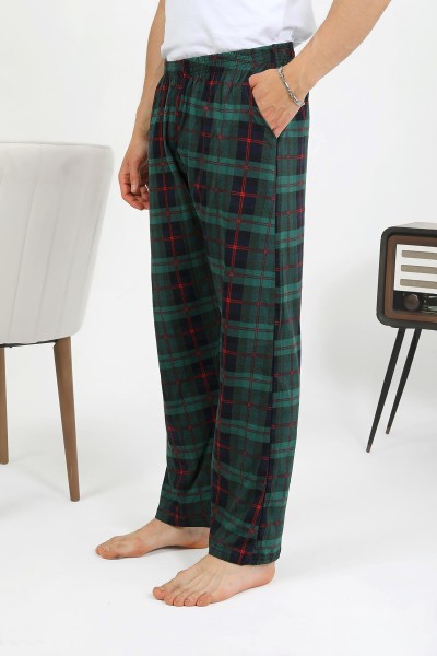 Akbeniz Erkek Pamuk Tek Alt Pijama Yeşil 27562 - Thumbnail