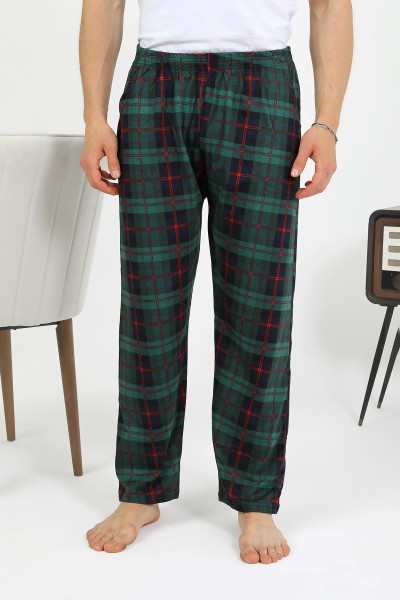 Akbeniz Erkek Pamuk Tek Alt Pijama Yeşil 27562 - Thumbnail