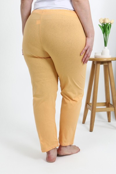 Akbeniz Kadın Pamuklu Büyük Beden Alt Pijama 27559 Sarı - Thumbnail