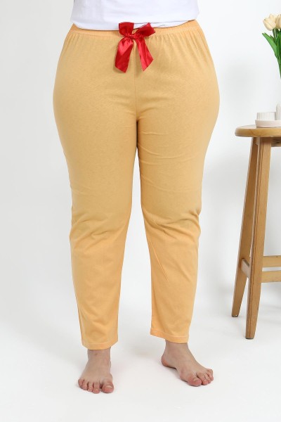 Akbeniz Kadın Pamuklu Büyük Beden Alt Pijama 27559 Sarı - Thumbnail