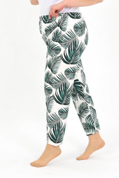 Akbeniz Kadın Pamuklu Büyük Beden Alt Pijama Yeşil 27563 - Thumbnail