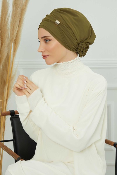 الاكسسوارات وشاح جاهز شيفون،HT-95S،HT-95S أخضر كاكي - Thumbnail