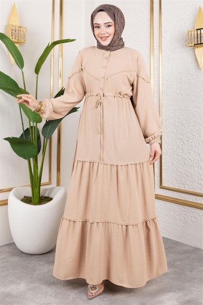 Alisa Aerobin Elbise BEJ - Thumbnail