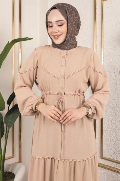 Alisa Aerobin Elbise BEJ - Thumbnail