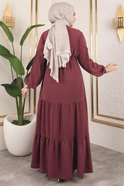Alisa Aerobin Elbise BORDO - Thumbnail