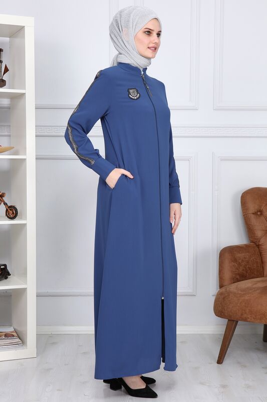 Arma desenli kol seritli ferace İndigo 2176 - 5