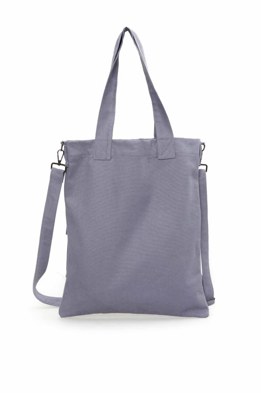 Shoulder Bag with Strap Pocket Detail, CK-20 Gray - 5