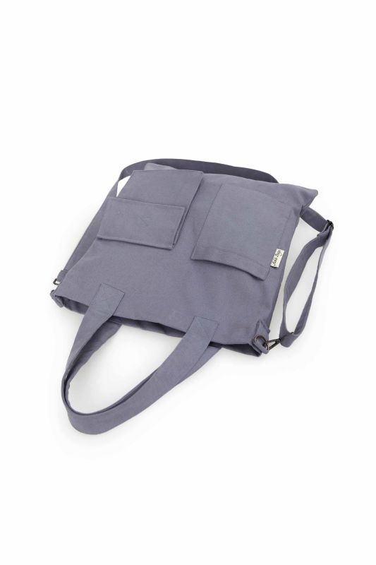 Shoulder Bag with Strap Pocket Detail, CK-20 Gray - 6
