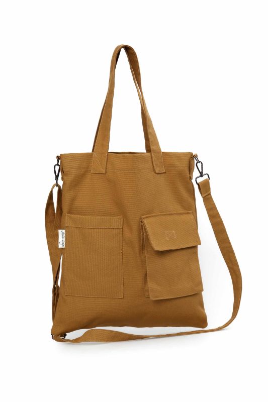 Shoulder Bag with Strap Pocket Detail,CK-20 Mustard - 1