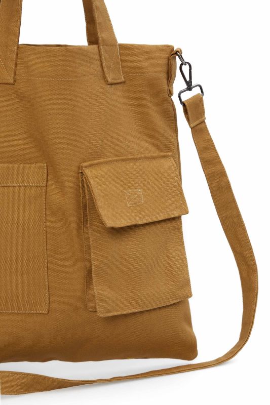 Shoulder Bag with Strap Pocket Detail,CK-20 Mustard - 3
