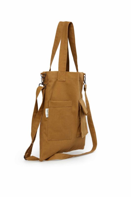 Shoulder Bag with Strap Pocket Detail,CK-20 Mustard - 4
