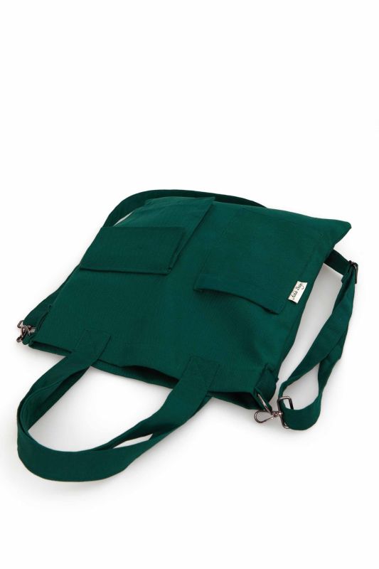 Shoulder Bag with Strap Pocket Detail, CK-20 Green - 7