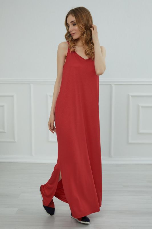 Strappy Long Dress,ELB-6 Red - 8