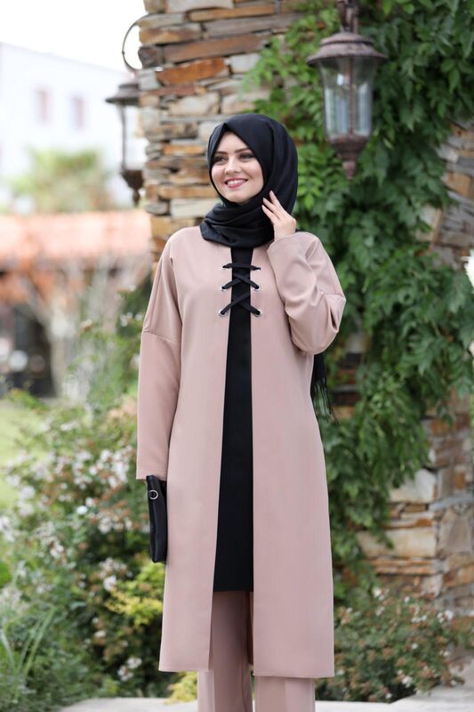 Bağcık Detay İkili Takım mdc 5561 Pudra - 1