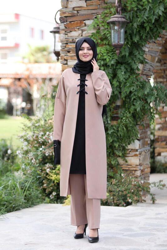 Bağcık Detay İkili Takım mdc 5561 Pudra - 2