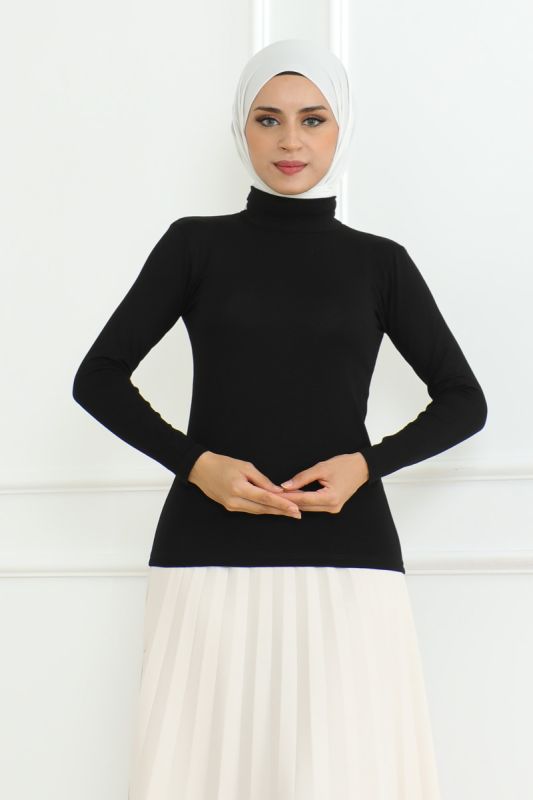 Balıkçı yaka body siyah - 1