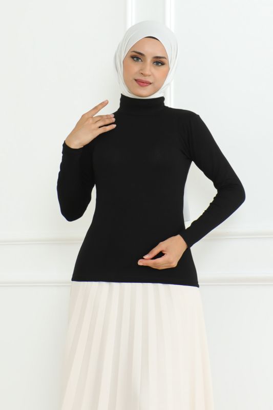 Balıkçı yaka body siyah - 3