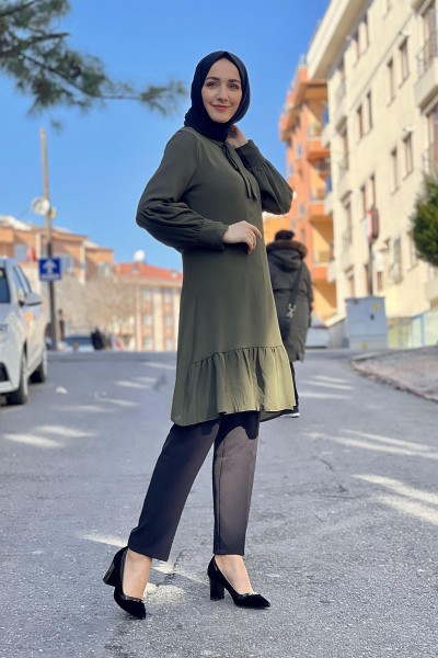 Moda Çizgi - Moda Çizgi Desenli Tunik