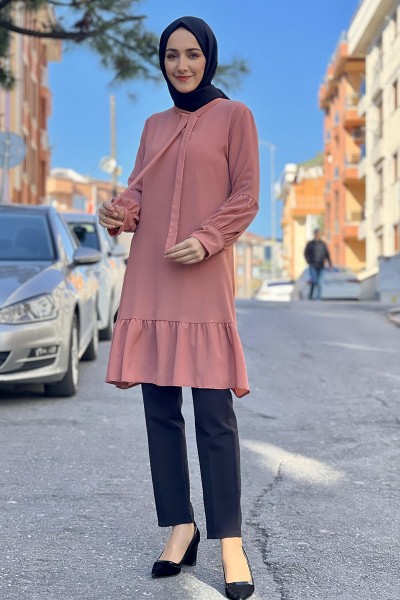 Moda Çizgi - Moda Çizgi Desenli Tunik