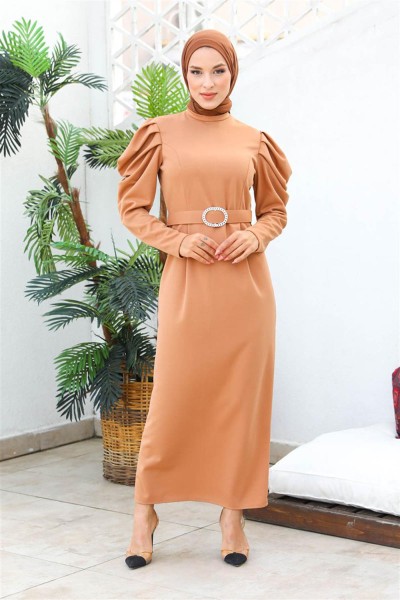 END - Balon Kol Elbise SOMON