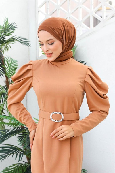 Balon Kol Elbise SOMON - Thumbnail