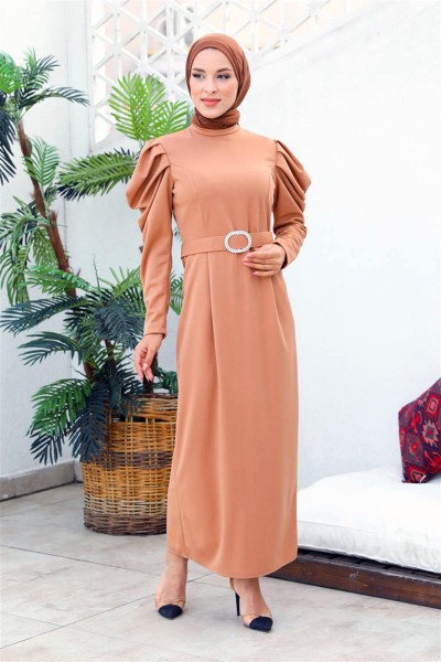 Balon Kol Elbise SOMON - Thumbnail