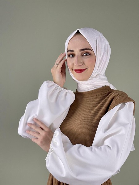 Moda Pinhan - Balon Kol Kadife Elbise Camel