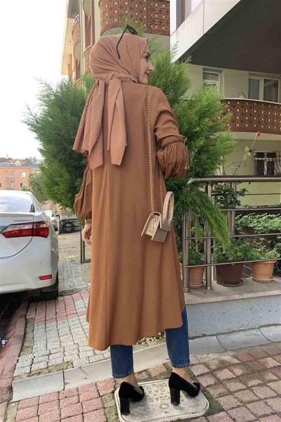 Balon Kol Kolye Detaylı Tesettür TABA - Thumbnail