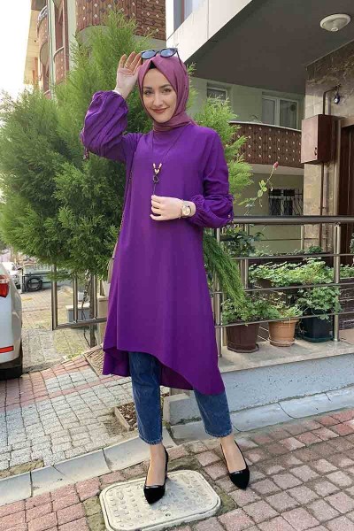 Moda Çizgi - Moda Çizgi Desenli Tunik