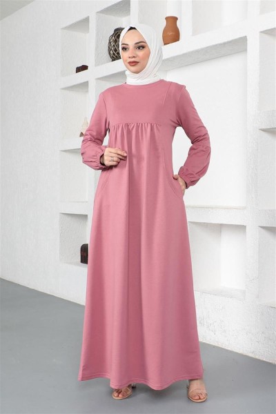 MG - Balon Kol Spor Elbise GÜL KURUSU