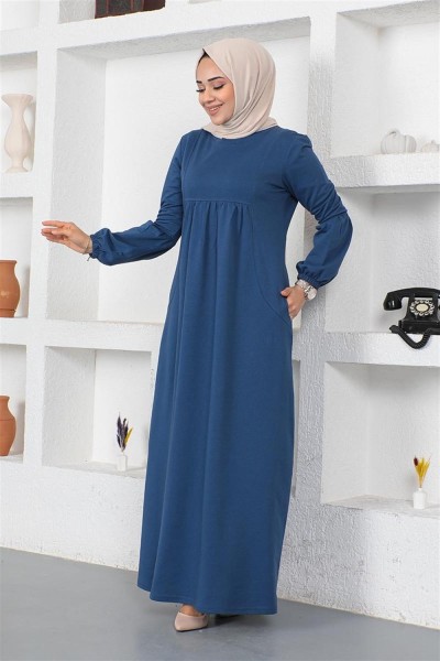 Balon Kol Spor Elbise İNDİGO - Thumbnail