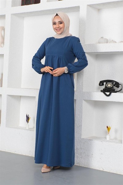 Balon Kol Spor Elbise İNDİGO - Thumbnail