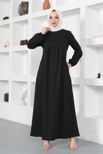 MG - Balon Kol Spor Elbise SİYAH