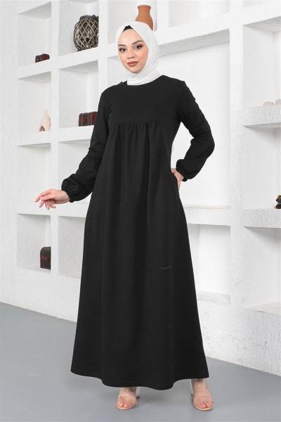 Balon Kol Spor Elbise SİYAH - Thumbnail