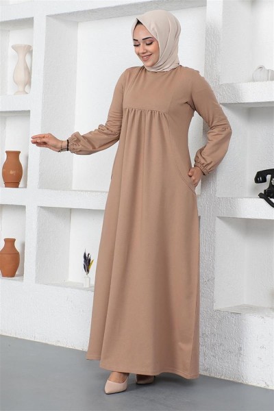 Balon Kol Spor Elbise VİZON - Thumbnail