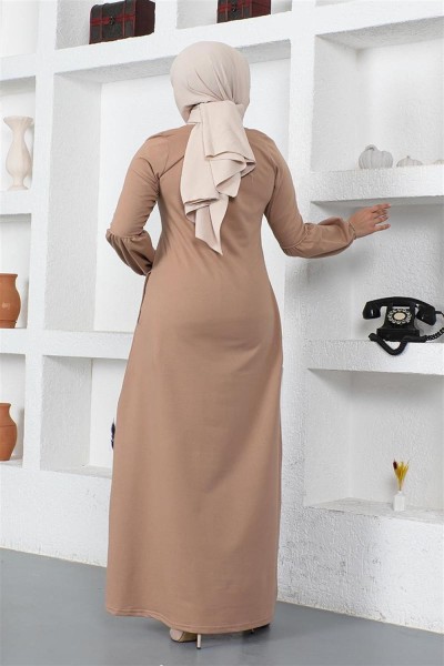 Balon Kol Spor Elbise VİZON - Thumbnail