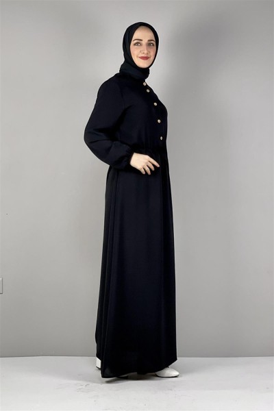 Belden Bağcıklı Aerobin Elbise SİYAH - Thumbnail