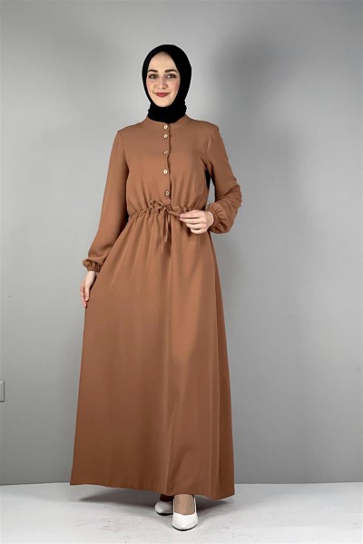 Belden Bağcıklı Aerobin Elbise SOĞAN KABUĞU - Thumbnail