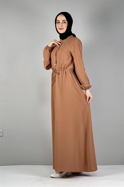 Belden Bağcıklı Aerobin Elbise SOĞAN KABUĞU - Thumbnail